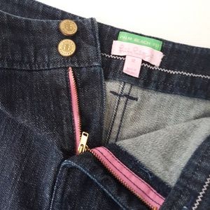 Lilly Pulitzer 12 dark blue Jean skirt